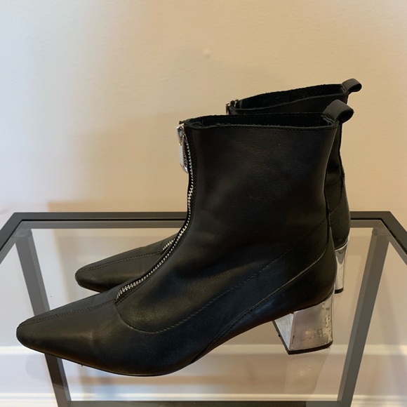 Zara Leather Zippered Bootie - Picture 1 of 4